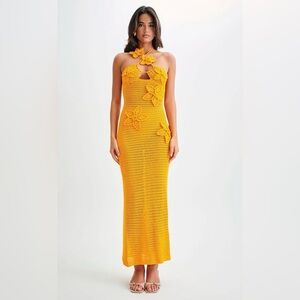 Sunshine Strapless Crochet Maxi Dress